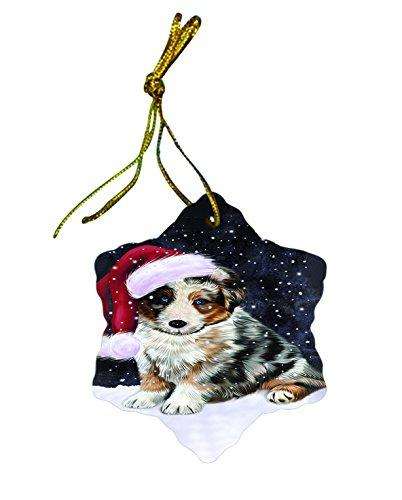 Let It Snow Australian Shepherd Dog Christmas Star Ornament POR2605