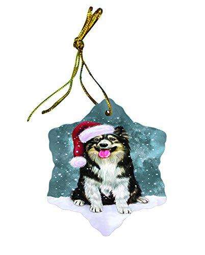 Let It Snow Australian Shepherd Dog Christmas Star Ornament POR2606