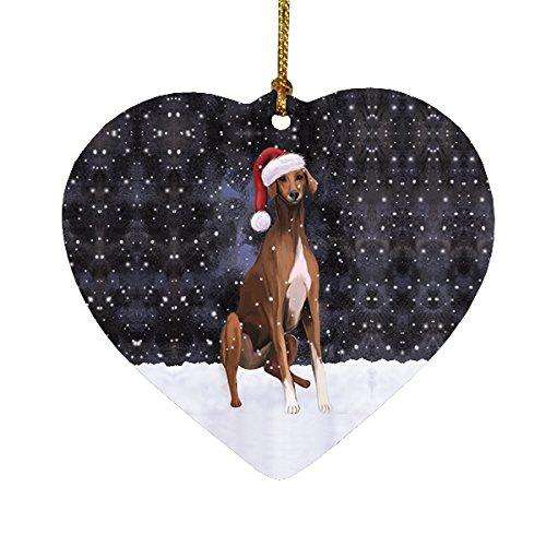 Let It Snow Azawakh Dog Christmas Heart Ornament POR2010