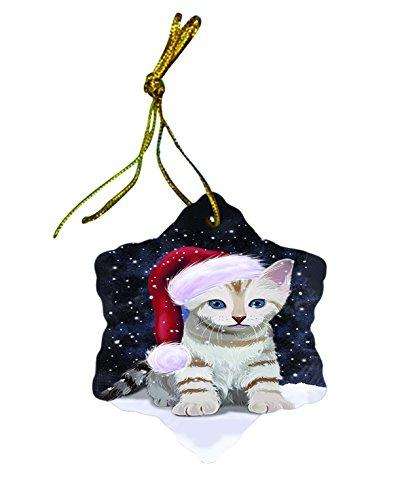 Let It Snow Bengal Cat Christmas Star Ornament POR2611