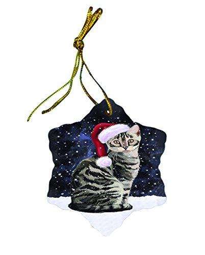 Let It Snow Bengal Cat Christmas Star Ornament POR2612