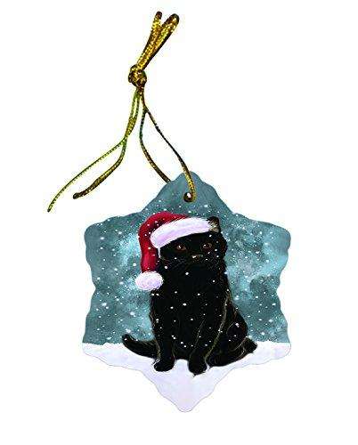 Let It Snow Black Cat Christmas Star Ornament POR2620