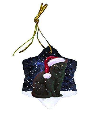 Let It Snow Black Cat Christmas Star Ornament POR2621