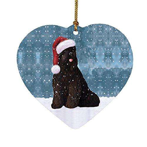 Let It Snow Black Russian Terrier Dog Christmas Heart Ornament POR2013