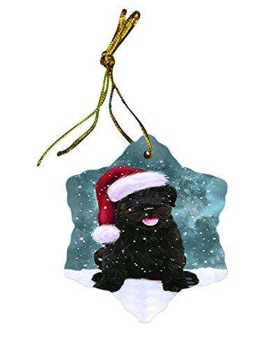 Let It Snow Black Russian Terrier Dog Christmas Star Ornament POR2622