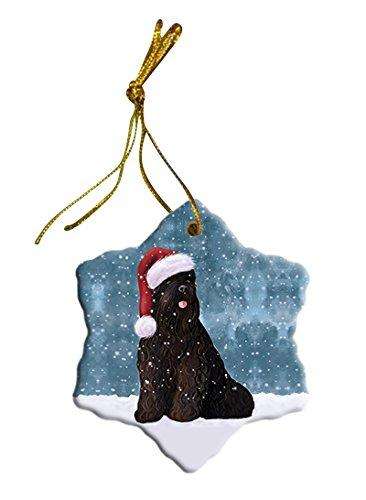 Let It Snow Black Russian Terrier Dog Christmas Star Ornament POR2640