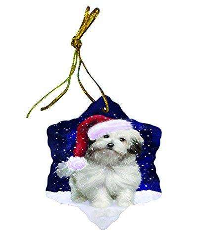 Let It Snow Bolognese Dog Christmas Star Ornament POR2623