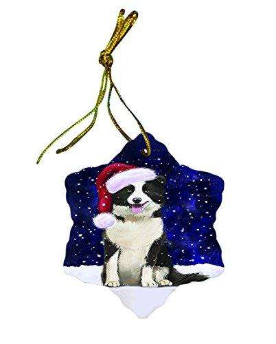 Let It Snow Border Collie Dog Christmas Star Ornament POR2624