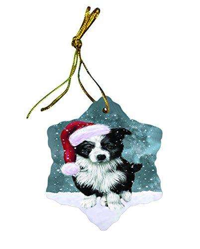 Let It Snow Border Collie Dog Christmas Star Ornament POR2625