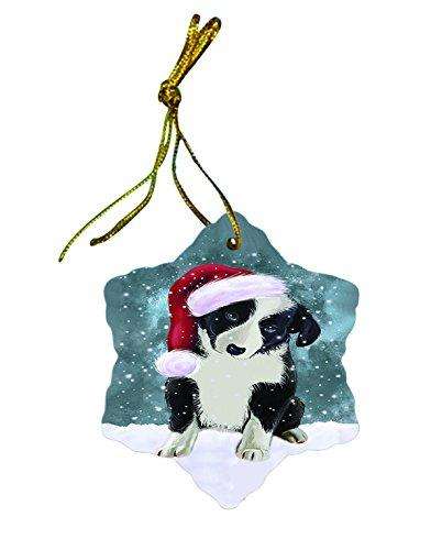 Let It Snow Border Collie Dog Christmas Star Ornament POR2627