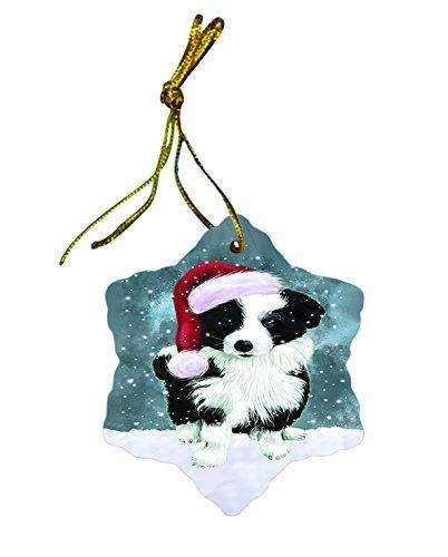 Let It Snow Border Collie Dog Christmas Star Ornament POR2628