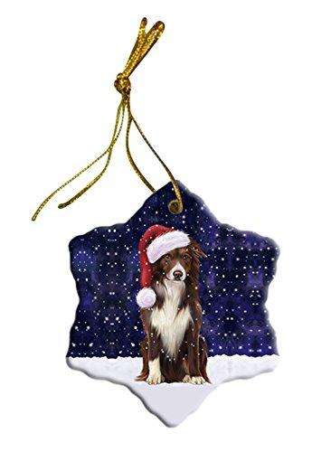 Let It Snow Border Collie Dog Christmas Star Ornament POR2642