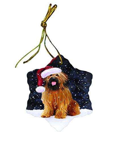 Let It Snow Briard Dog Christmas Star Ornament POR2629