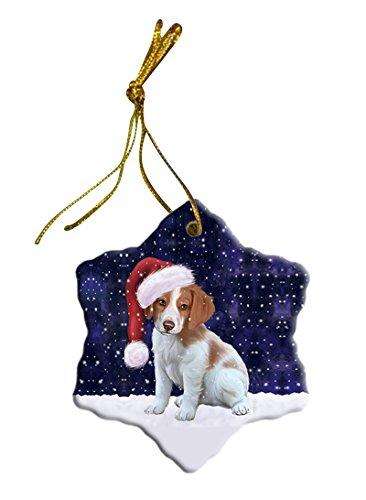 Let It Snow Brittany Spaniel Dog Christmas Star Ornament POR2592