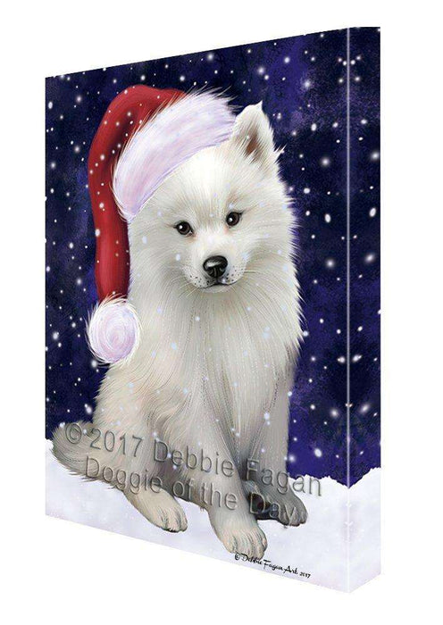 Let It Snow Christmas Happy Holidays American Eskimo Blue Dog Print on Canvas Wall Art CVS873