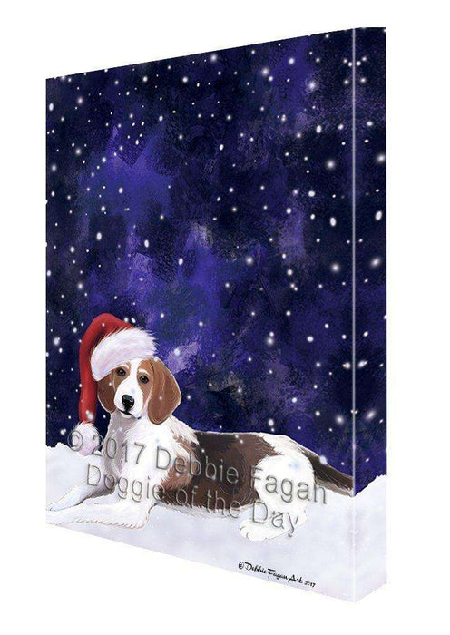 Let It Snow Christmas Happy Holidays American Foxhound Unsigned Dog Print on Canvas Wall Art CVS891