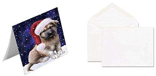 Let It Snow Christmas Happy Holidays Anatolian Shepherd Dog Handmade Artwork Assorted Pets Greeting Cards and Note Cards with Envelopes for All Occasions and Holiday Seasons GCD1180