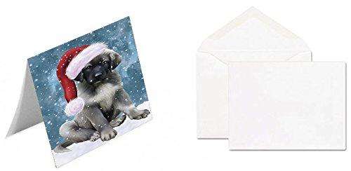 Let It Snow Christmas Happy Holidays Anatolian Shepherd Dog Handmade Artwork Assorted Pets Greeting Cards and Note Cards with Envelopes for All Occasions and Holiday Seasons GCD1185