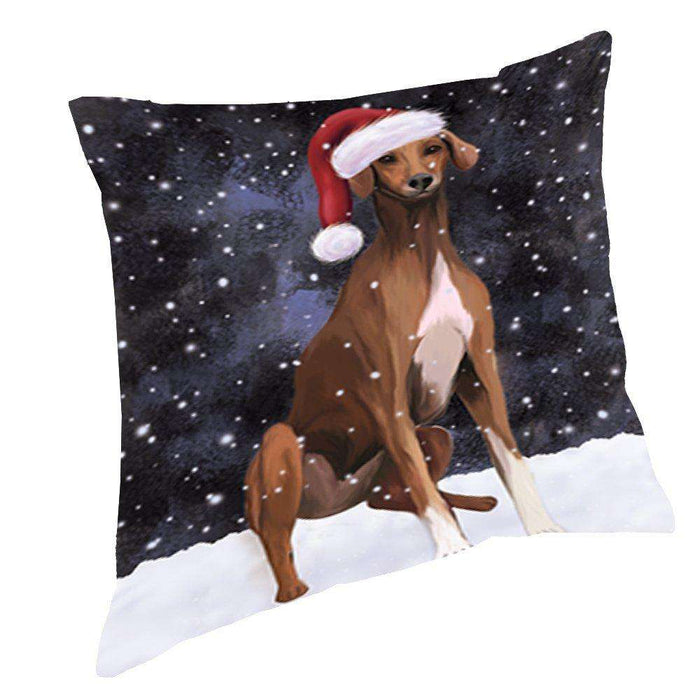 Let It Snow Christmas Happy Holidays Azawakh Dog Throw Pillow PIL900