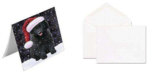 Let It Snow Christmas Happy Holidays Belgian Shepherd Dog Handmade Artwork Assorted Pets Greeting Cards and Note Cards with Envelopes for All Occasions and Holiday Seasons GCD1235