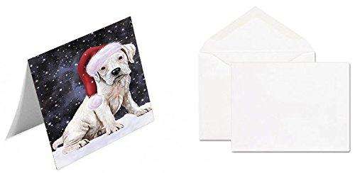 Let It Snow Christmas Happy Holidays Boxer Dog Handmade Artwork Assorted Pets Greeting Cards and Note Cards with Envelopes for All Occasions and Holiday Seasons GCD1345