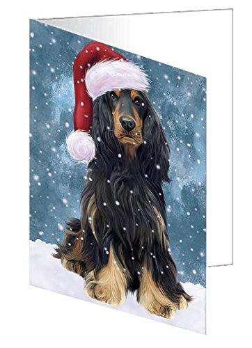 Let It Snow Christmas Happy Holidays Cocker Spaniel Dog Handmade Artwork Assorted Pets Greeting Cards and Note Cards with Envelopes for All Occasions and Holiday Seasons GCD715