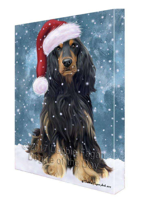 Let It Snow Christmas Happy Holidays Cocker Spaniel Print on Canvas Wall Art CVS207