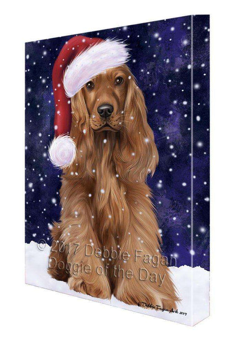 Let It Snow Christmas Happy Holidays Cocker Spaniel Print on Canvas Wall Art CVS216