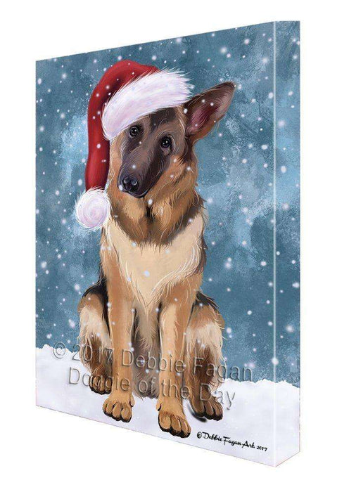 Let It Snow Christmas Happy Holidays German Shepherds Print on Canvas Wall Art CVS279