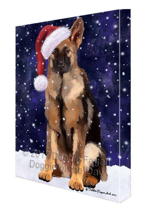 Let It Snow Christmas Happy Holidays German Shepherds Print on Canvas Wall Art CVS288