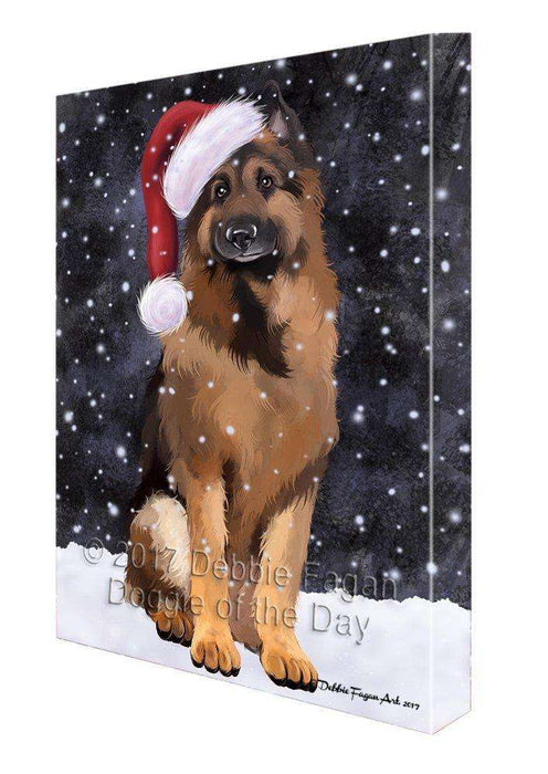 Let It Snow Christmas Happy Holidays German Shepherds Print on Canvas Wall Art CVS297