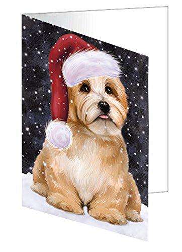 Let It Snow Christmas Happy Holidays Havanese Dog Handmade Artwork Assorted Pets Greeting Cards and Note Cards with Envelopes for All Occasions and Holiday Seasons GCD1605