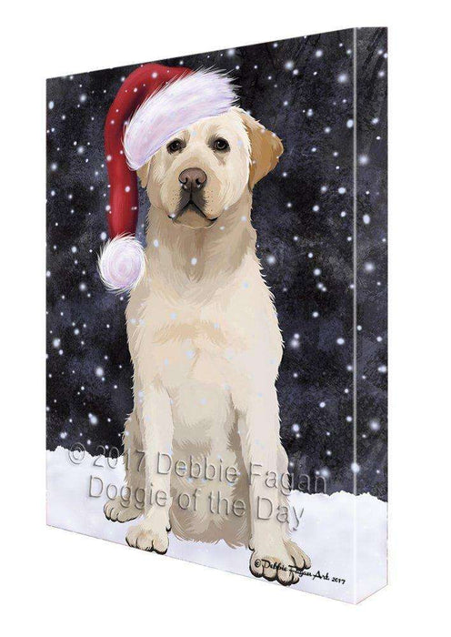 Let It Snow Christmas Happy Holidays Labrador Dog Print on Canvas Wall Art CVS315