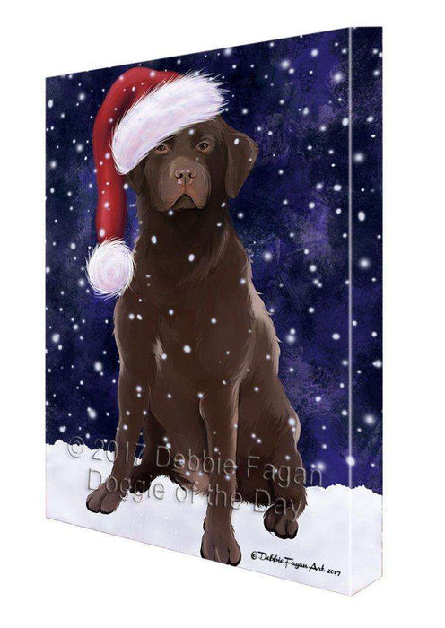 Let It Snow Christmas Happy Holidays Labrador Dog Print on Canvas Wall Art CVS333