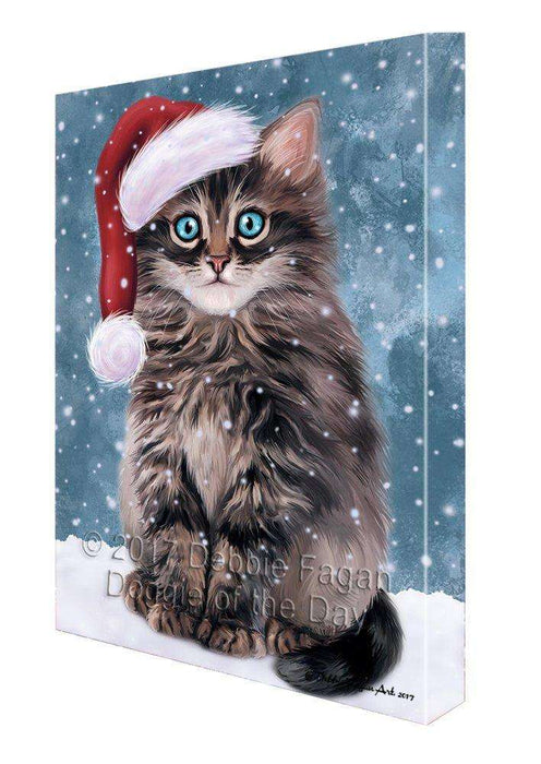 Let It Snow Christmas Happy Holidays Persian Cat Print on Canvas Wall Art CVS351