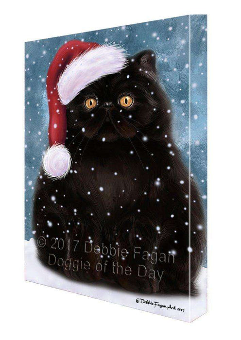 Let It Snow Christmas Happy Holidays Persian Cat Print on Canvas Wall Art CVS378