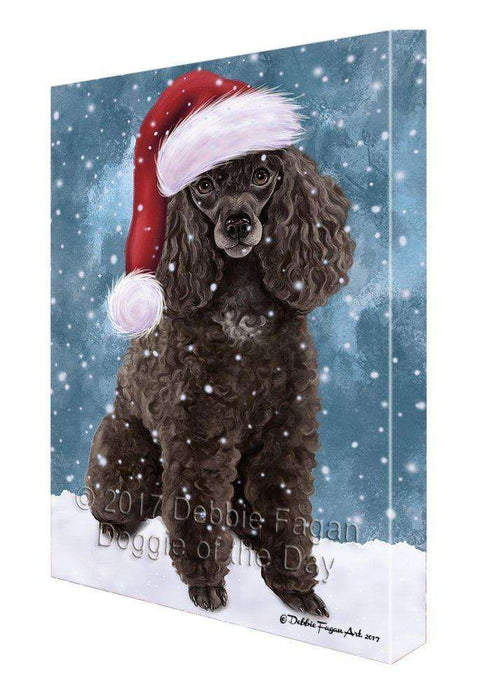 Let It Snow Christmas Happy Holidays Poodle Dog Print on Canvas Wall Art CVS441