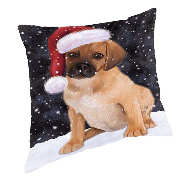 Let It Snow Christmas Happy Holidays Poodle Dog Throw Pillow PIL1056