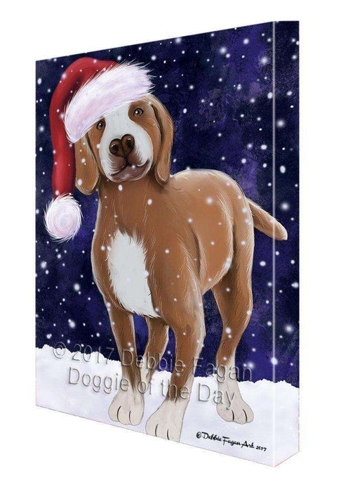 Let It Snow Christmas Happy Holidays Tarsus Catalburun Unsigned Dog Print on Canvas Wall Art CVS576