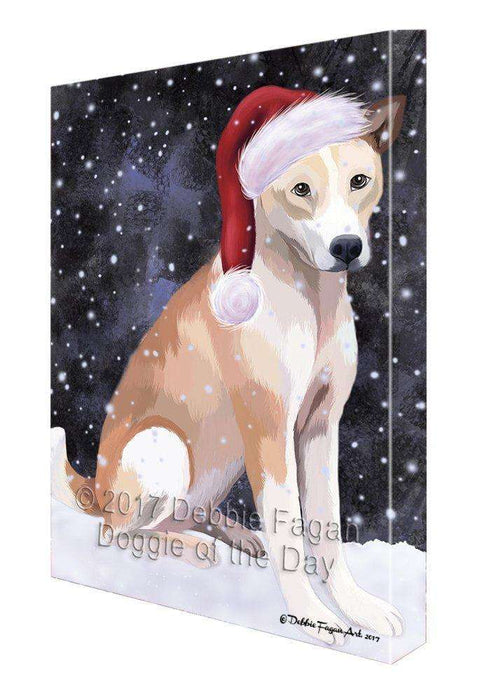 Let It Snow Christmas Happy Holidays Telomian Dog Print on Canvas Wall Art CVS585