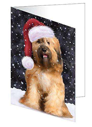 Let It Snow Christmas Happy Holidays Tibetan Terrier Dog Handmade Artwork Assorted Pets Greeting Cards and Note Cards with Envelopes for All Occasions and Holiday Seasons GCD945