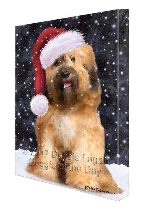 Let It Snow Christmas Happy Holidays Tibetan Terrier Unsigned Dog Print on Canvas Wall Art CVS621
