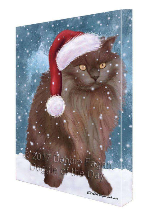 Let It Snow Christmas Happy Holidays Tiffany Cat Print on Canvas Wall Art CVS630