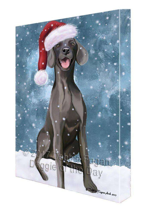Let It Snow Christmas Happy Holidays Weimaraner Dog Print on Canvas Wall Art CVS693
