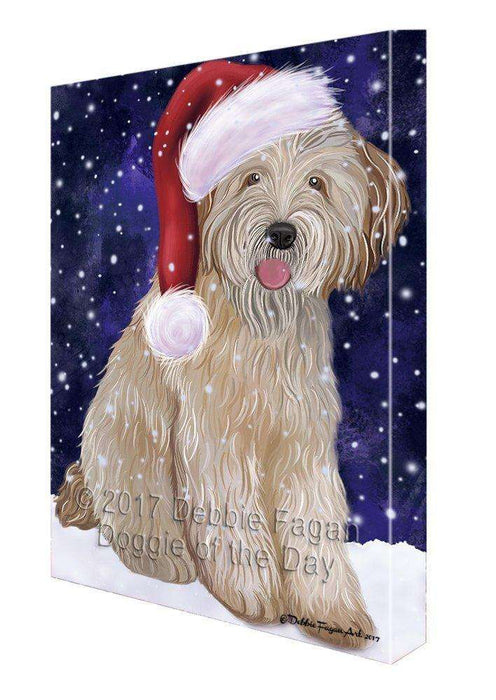 Let It Snow Christmas Happy Holidays Wheaten Terrier Dog Print on Canvas Wall Art CVS747