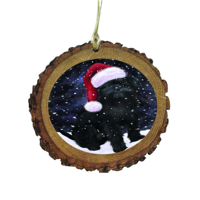 Let it Snow Christmas Holiday Affenpinscher Dog Wooden Christmas Ornament WOR48374