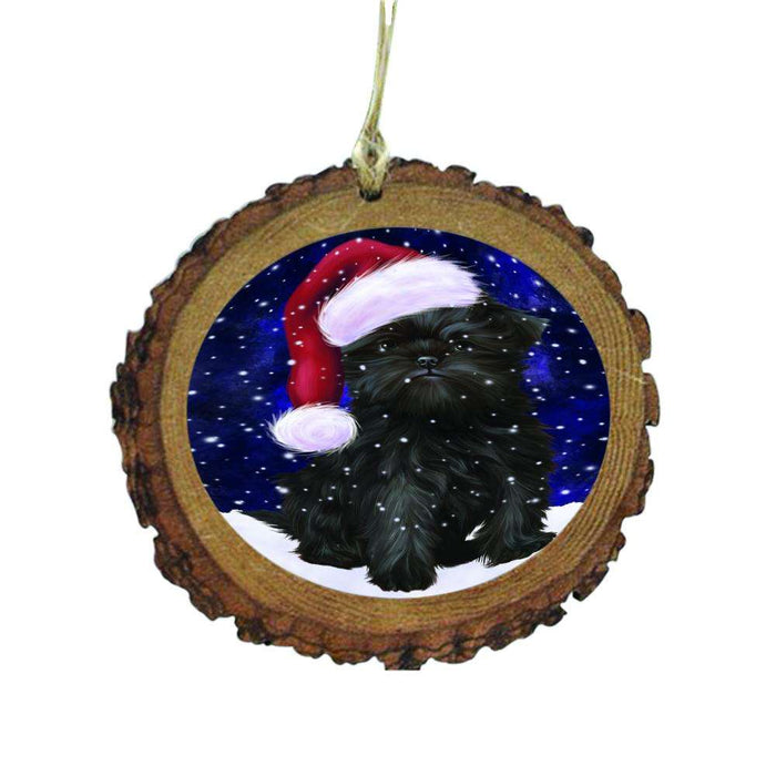 Let it Snow Christmas Holiday Affenpinscher Dog Wooden Christmas Ornament WOR48375