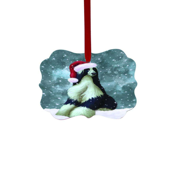 Let it Snow Christmas Holiday Afghan Hound Dog Double-Sided Photo Benelux Christmas Ornament LOR48377
