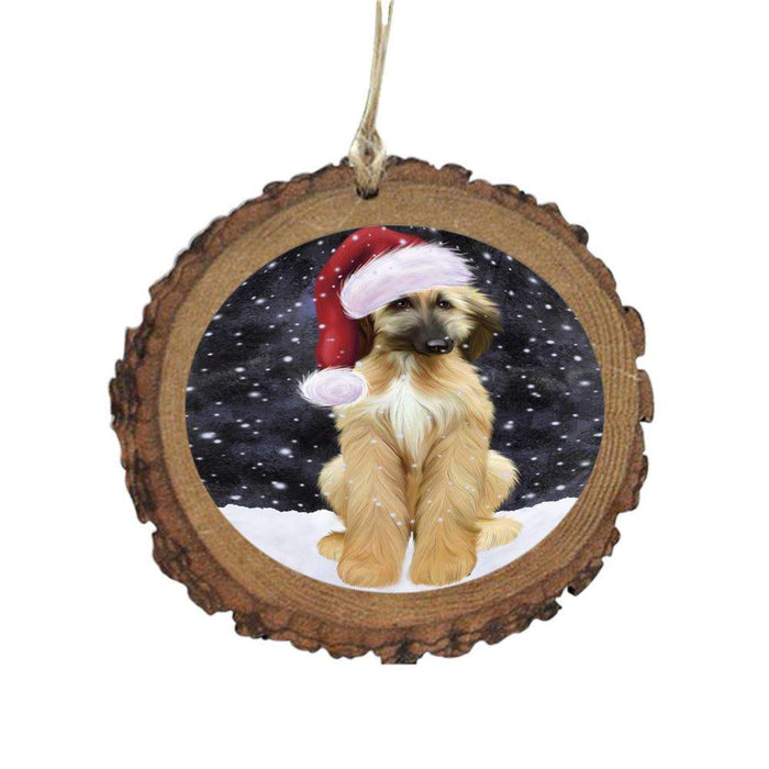 Let it Snow Christmas Holiday Afghan Hound Dog Wooden Christmas Ornament WOR48906