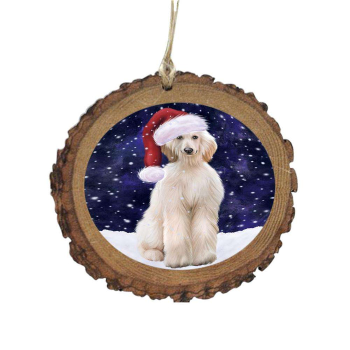 Let it Snow Christmas Holiday Afghan Hound Dog Wooden Christmas Ornament WOR48907